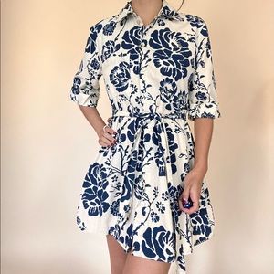 Zara The Lory dress Size XS BLUE FLORAL TIE DRESS